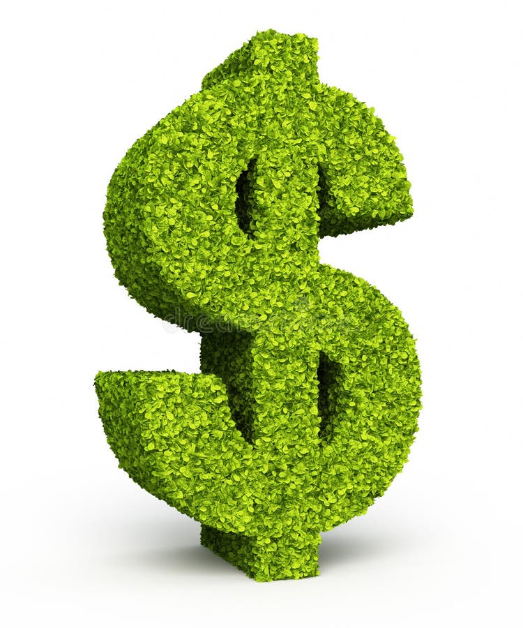 Dollar teken bladformatie royalty-vrije illustratie