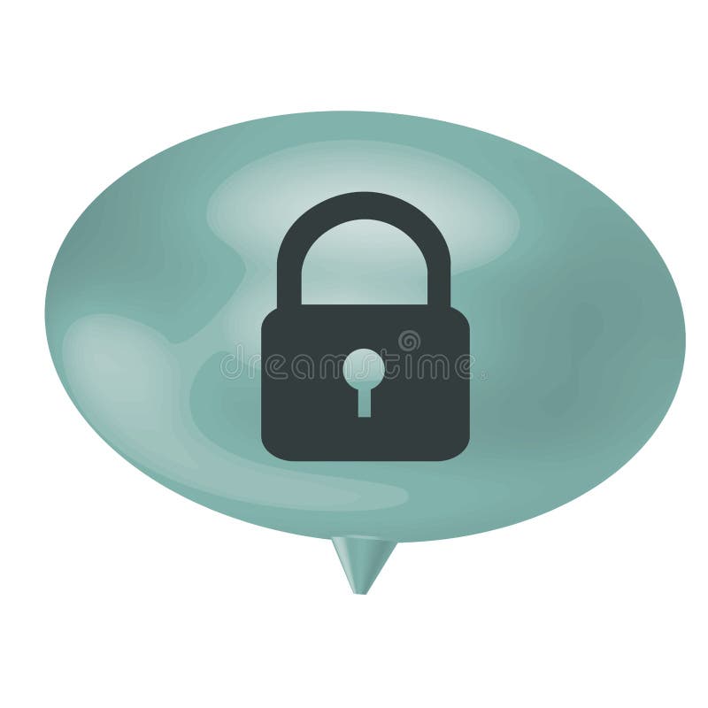 Het blauwe pictogram van het bellenhangslot vector illustratie