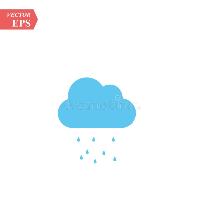 Het blauwe vectorpictogram van de regenwolk Weervoorspelling vector illustratie Het blauwe vectorpictogram van de regenwolk Weervoorspelling vector illustratie