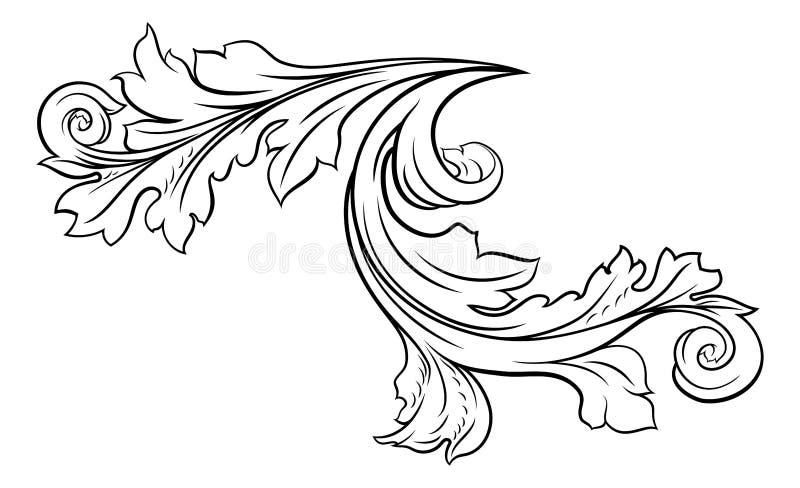Het bloemen Filigraanontwerp van de Patroonrol vector illustratie Het bloemen Filigraanontwerp van de Patroonrol vector illustratie