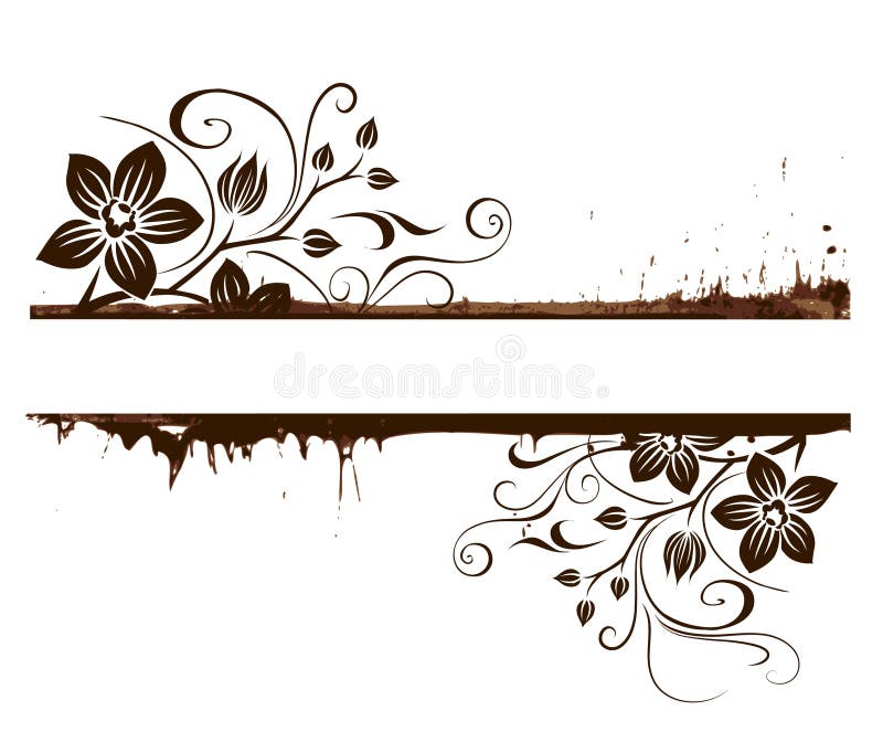 Het bloemenframe van Grunge vector illustratie Het bloemenframe van Grunge vector illustratie