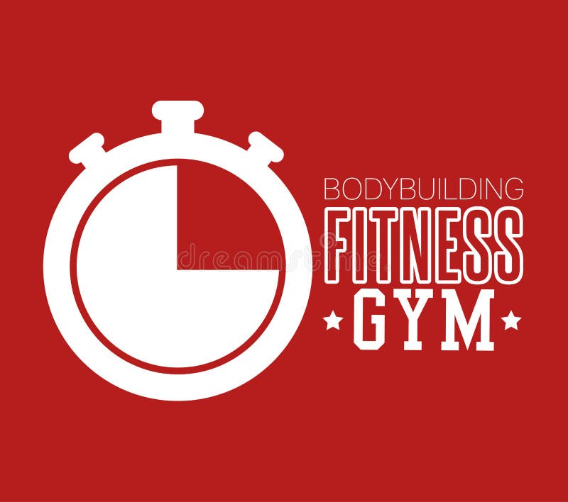het bodybuilding ontwerp van het de chronometerpictogram van de geschiktheidsgymnastiek royalty-vrije illustratie het bodybuilding ontwerp van het de chronometerpictogram van de geschiktheidsgymnastiek royalty-vrije illustratie