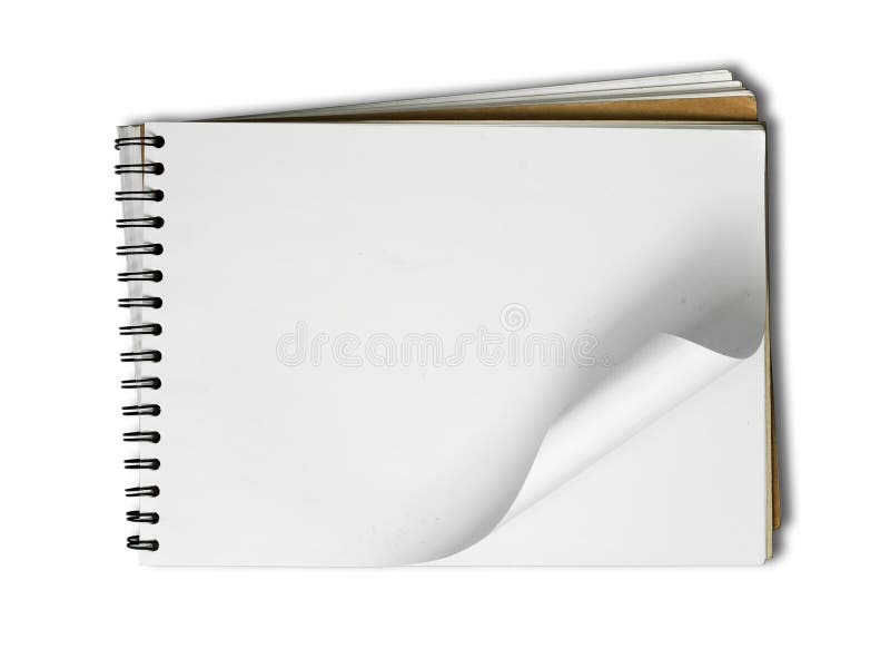 Het boek van de blanco paginaSchets op witte achtergrond stock fotografie Het boek van de blanco paginaSchets op witte achtergrond stock fotografie