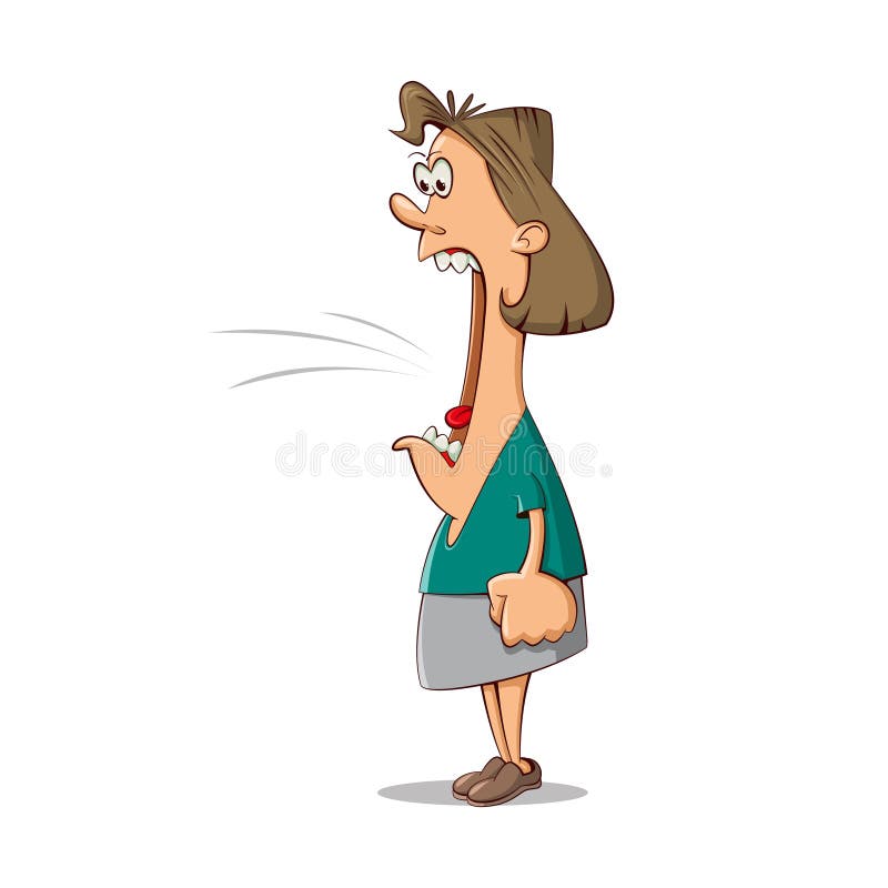 Boze vrouw schreeuwt stock illustratie