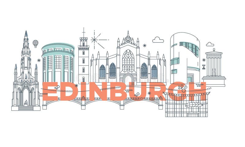 Het brandmerken van Edinburgh vectortechnologieconcept vector illustratie Het brandmerken van Edinburgh vectortechnologieconcept vector illustratie