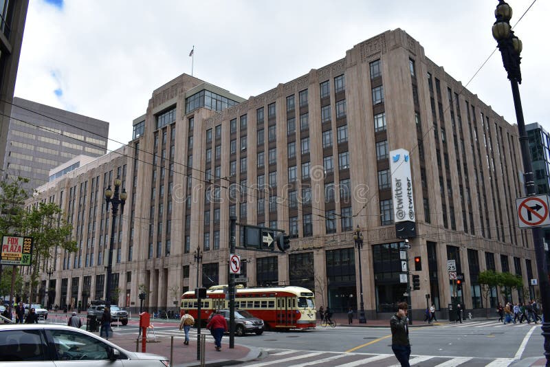 Het bureau van Twitter ` s op Marktstraat San Francisco stock afbeeldingen Het bureau van Twitter ` s op Marktstraat San Francisco stock afbeeldingen