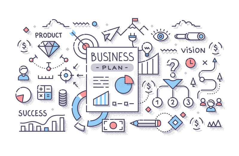 Het Businessplan van vector illustratie Het Businessplan van vector illustratie