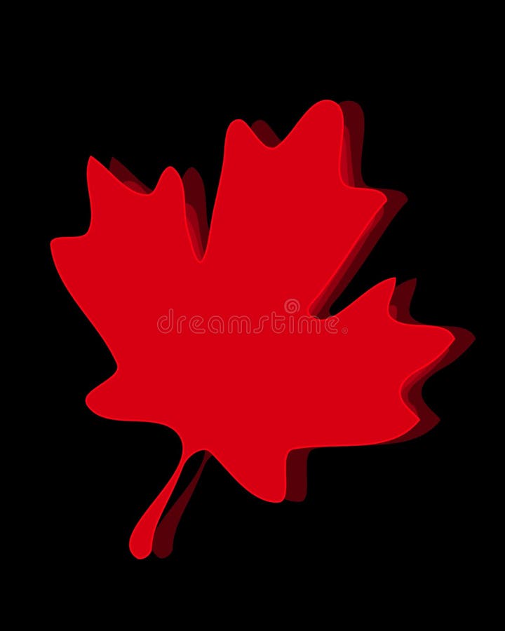 Het Canadese Blad van de Esdoorn op Zwarte vector illustratie Het Canadese Blad van de Esdoorn op Zwarte vector illustratie