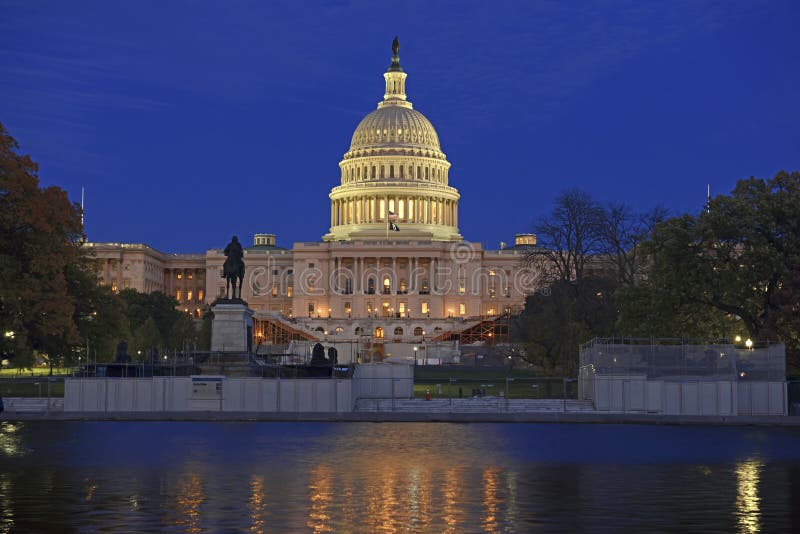 Het Capitoolgebouw in Washington DC, hoofdstad van de Verenigde Staten van Amerika
