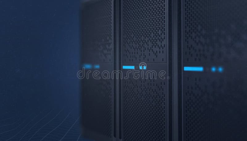 Data systems close-up. Web server, hosting, voip switchboard concept. Clean, simple composition with copy space. Data systems close-up. Web server, hosting, voip switchboard concept. Clean, simple composition with copy space