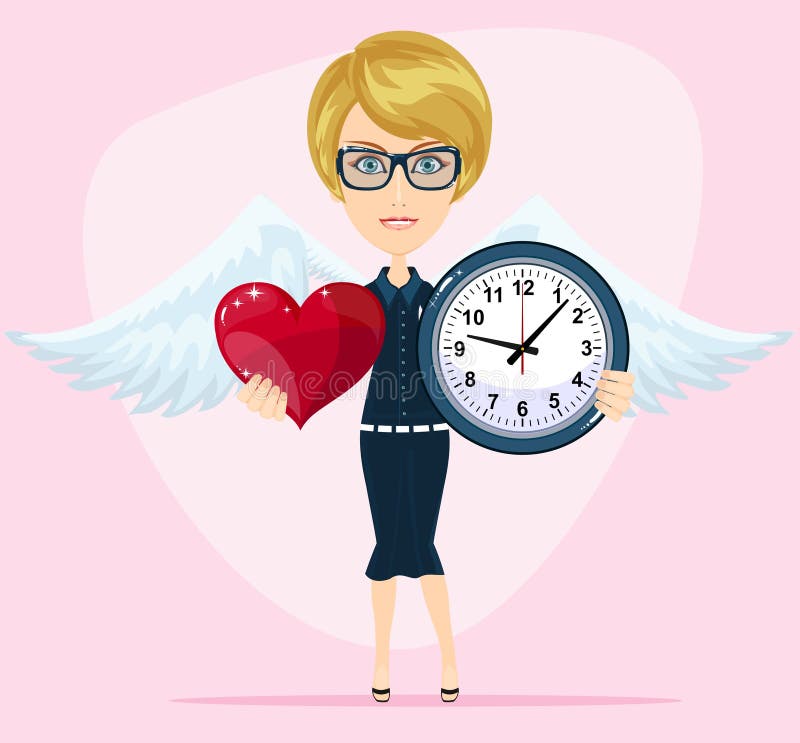 Het concept de tijd van liefde, de tijd van datum, het huwelijk, de dag van St Valentine vector illustratie Het concept de tijd van liefde, de tijd van datum, het huwelijk, de dag van St Valentine vector illustratie