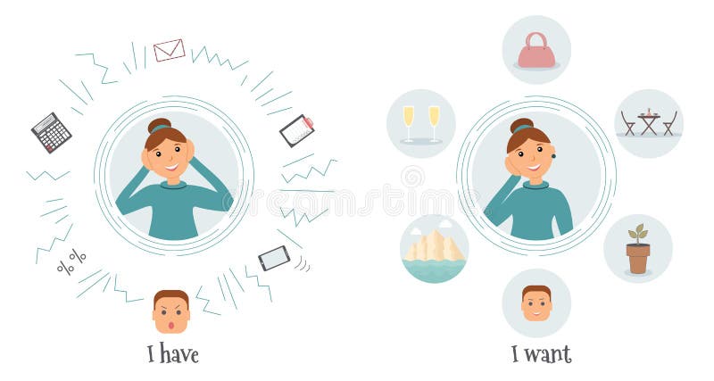Het concept een routine en de wensen van de vrouwenaccountant: een zeer bezige vriendelijke mooie glimlachende vrouwelijke accoun royalty-vrije illustratie Het concept een routine en de wensen van de vrouwenaccountant: een zeer bezige vriendelijke mooie glimlachende vrouwelijke accoun royalty-vrije illustratie