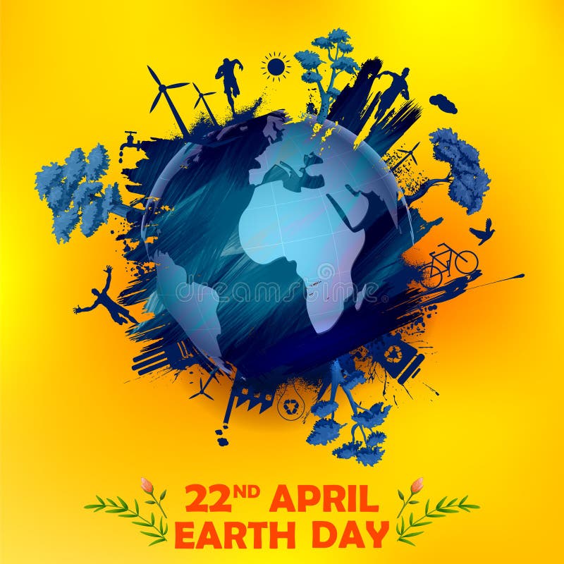 Het concept van de aardedag voor veilige en Groene Bol vector illustratie Het concept van de aardedag voor veilige en Groene Bol vector illustratie