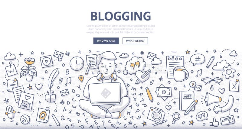 Het Concept van de Bloggingskrabbel stock illustratie Het Concept van de Bloggingskrabbel stock illustratie