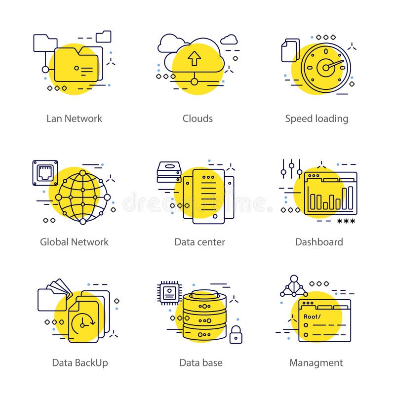 Het Concept van de Datacenterlijn royalty-vrije illustratie Het Concept van de Datacenterlijn royalty-vrije illustratie