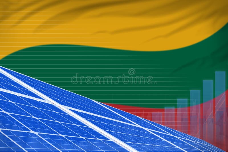 Het concept van de digitale grafiek voor zonne-energie in Litouwen - industriële illustratie van hernieuwbare natuurlijke energie royalty-vrije illustratie Het concept van de digitale grafiek voor zonne-energie in Litouwen - industriële illustratie van hernieuwbare natuurlijke energie royalty-vrije illustratie