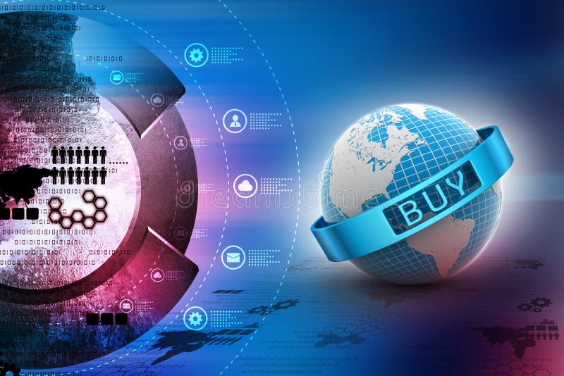 Het concept van de elektronische handel stock illustratie Het concept van de elektronische handel stock illustratie