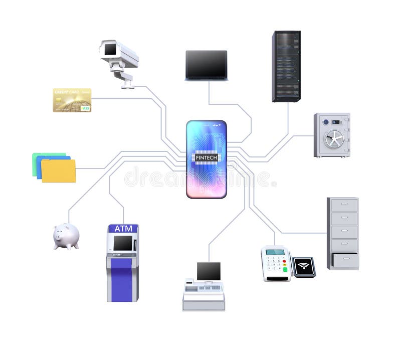Het concept van de Fintechtechnologie royalty-vrije illustratie Het concept van de Fintechtechnologie royalty-vrije illustratie