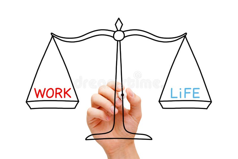 Hand drawing Work Life balance scale concept with black marker on transparent wipe board isolated on white. Hand drawing Work Life balance scale concept with black marker on transparent wipe board isolated on white.