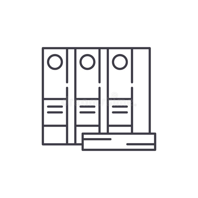 Het concept van het de lijnpictogram van bureauomslagen De vector lineaire illustratie van bureauomslagen, symbool, teken royalty-vrije illustratie Het concept van het de lijnpictogram van bureauomslagen De vector lineaire illustratie van bureauomslagen, symbool, teken royalty-vrije illustratie