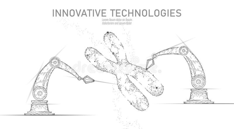 Het concept van de de structuurgeneeskunde van chromosoomdna De lage poly veelhoekige van de de therapiebehandeling van het drieh stock illustratie Het concept van de de structuurgeneeskunde van chromosoomdna De lage poly veelhoekige van de de therapiebehandeling van het drieh stock illustratie
