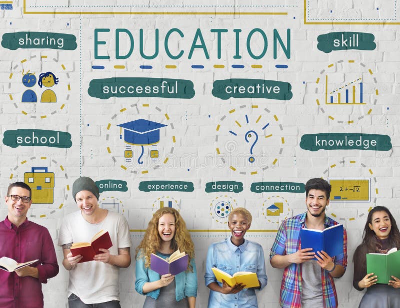 Het Concept van de Studiepictogrammen van de onderwijskennis stock afbeeldingen Het Concept van de Studiepictogrammen van de onderwijskennis stock afbeeldingen