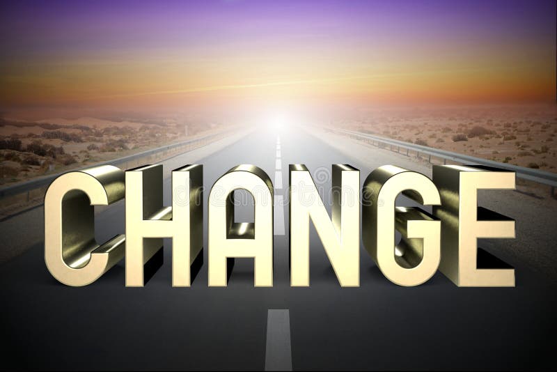 Conceptverandering, weg - 3D-weergave vector illustratie