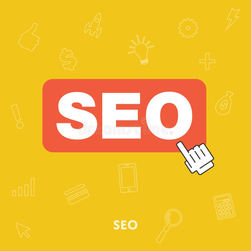 Het concept van de zoekmachineoptimalisering SEO stock illustratie Het concept van de zoekmachineoptimalisering SEO stock illustratie