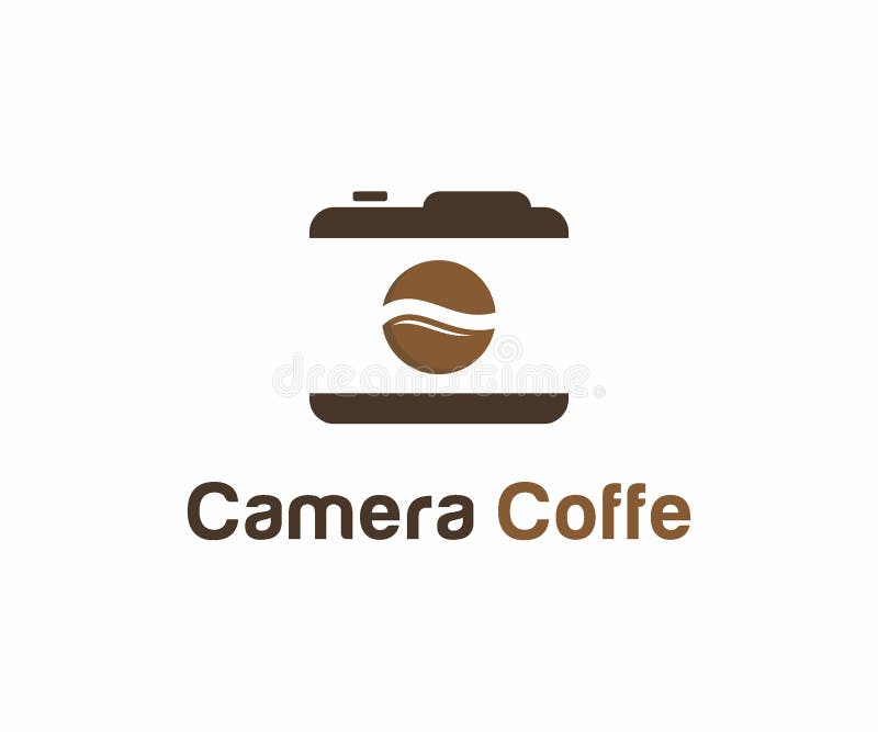 Het concept van het het embleemontwerp van de camerakoffie, het malplaatje van het Koffieembleem stock illustratie Het concept van het het embleemontwerp van de camerakoffie, het malplaatje van het Koffieembleem stock illustratie