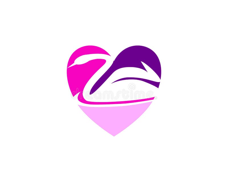 Het concept van het het embleemontwerp van de liefdezwaan royalty-vrije illustratie Het concept van het het embleemontwerp van de liefdezwaan royalty-vrije illustratie