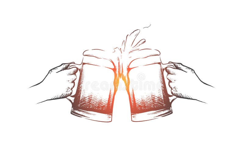 Het concept van oktober fest Hand getrokken geïsoleerde vector royalty-vrije illustratie Het concept van oktober fest Hand getrokken geïsoleerde vector royalty-vrije illustratie