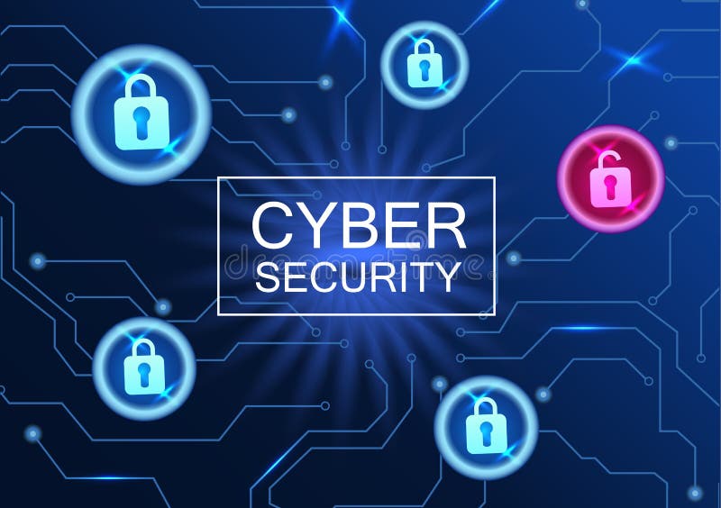 Het conceptenaffiche van de Cyberveiligheid Antivirusnetwerk, royalty-vrije illustratie Het conceptenaffiche van de Cyberveiligheid Antivirusnetwerk, royalty-vrije illustratie