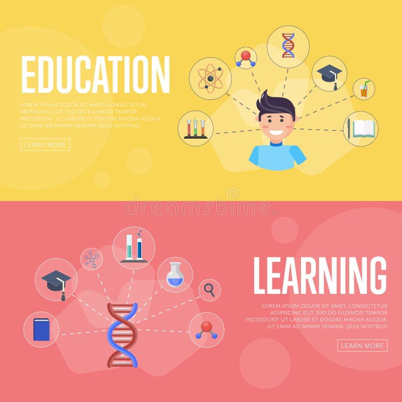 Het conceptenbanners van onderwijsinfographics vector illustratie Het conceptenbanners van onderwijsinfographics vector illustratie