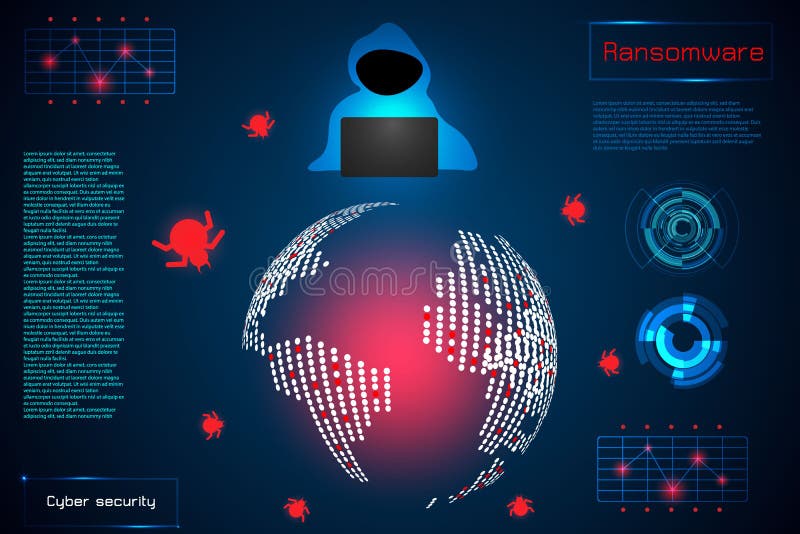 Het concepteninformatie van de Infographic abstracte technologie van ransomwar stock illustratie Het concepteninformatie van de Infographic abstracte technologie van ransomwar stock illustratie