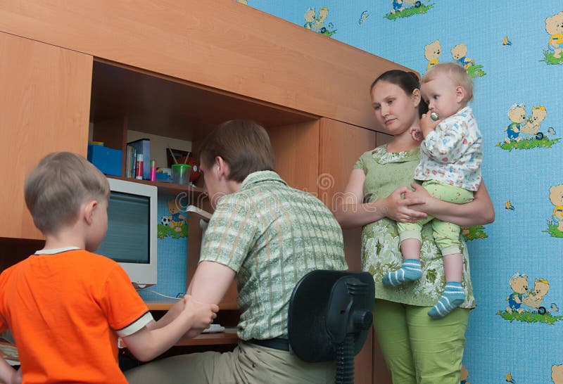 Het conflict in een familie stock afbeelding Het conflict in een familie stock afbeelding