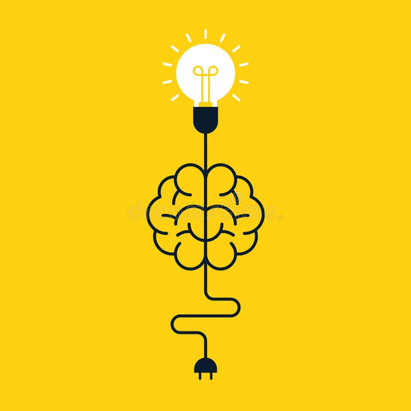 Het creatieve het denken vlakke ontwerp van het ideeconcept royalty-vrije illustratie