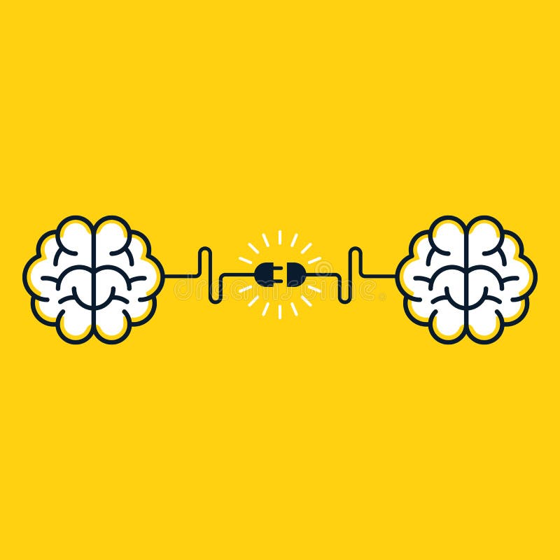 Creatief denken, idee, concept, plat ontwerp stock illustratie