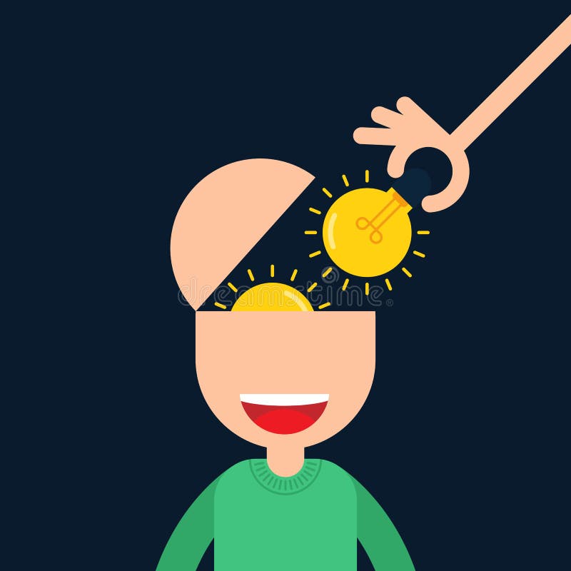 Het creatieve het denken vlakke ontwerp van het ideeconcept stock illustratie