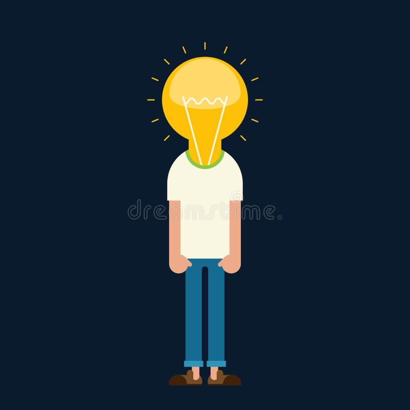 Het creatieve het denken vlakke ontwerp van het ideeconcept stock illustratie