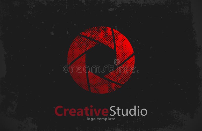 Logo-ontwerp voor creatief studio. Camera. . Sluitertijd royalty-vrije illustratie