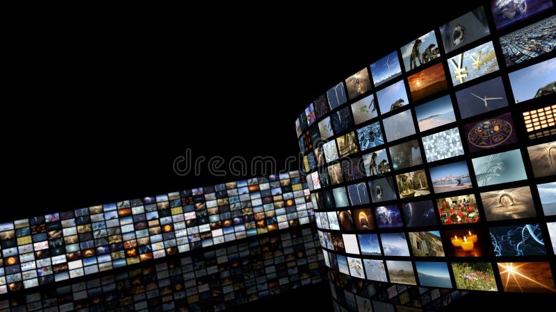 het 3d teruggeven De videomuur van het bioskoopvermaak stock illustratie het 3d teruggeven De videomuur van het bioskoopvermaak stock illustratie