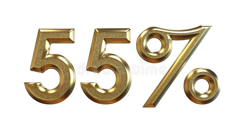 het 3d teruggeven Gouden percentages op een witte achtergrond stock illustratie het 3d teruggeven Gouden percentages op een witte achtergrond stock illustratie