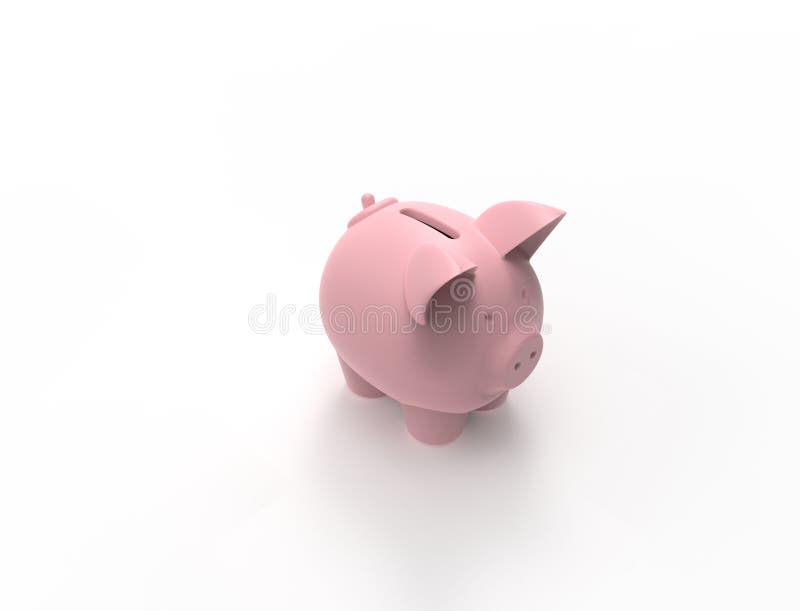 het 3D teruggeven van een roze spaarvarken dat op witte achtergrond wordt ge?soleerd vector illustratie het 3D teruggeven van een roze spaarvarken dat op witte achtergrond wordt ge?soleerd vector illustratie