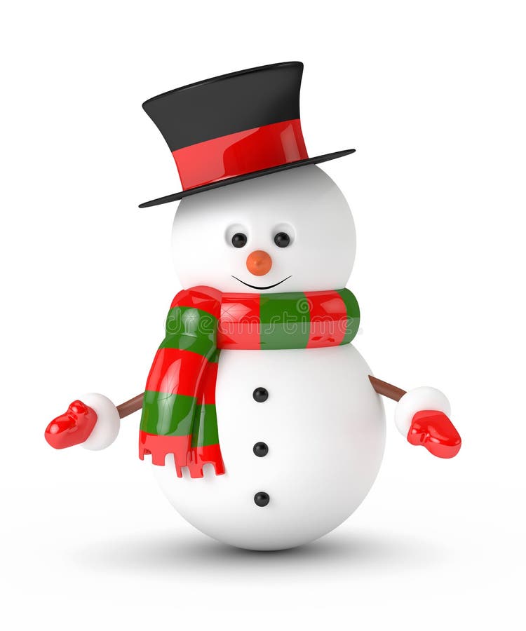 het 3d teruggeven van sneeuwman over wit wordt geïsoleerd dat vector illustratie het 3d teruggeven van sneeuwman over wit wordt geïsoleerd dat vector illustratie