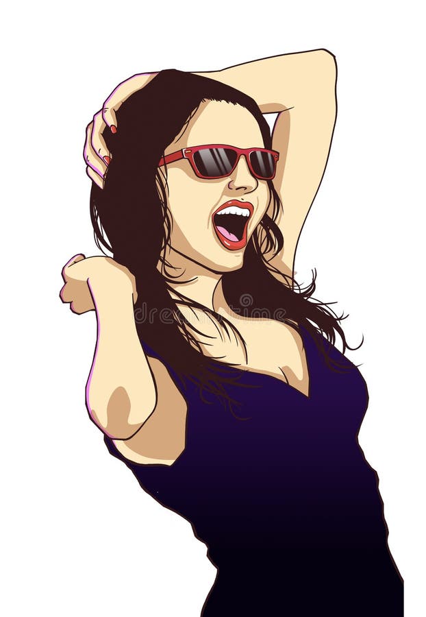 Vrolijk Meisje aan het Dansen stock illustratie