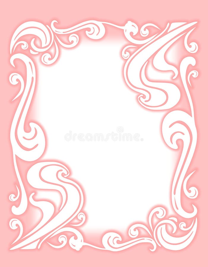 Het decoratieve Roze bloeit Grens of Frame stock illustratie Het decoratieve Roze bloeit Grens of Frame stock illustratie