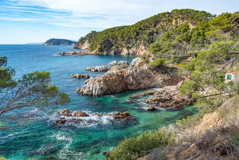 Mooi detail van de Costa Brava kust in Spanje, La Fosca royalty-vrije stock afbeeldingen