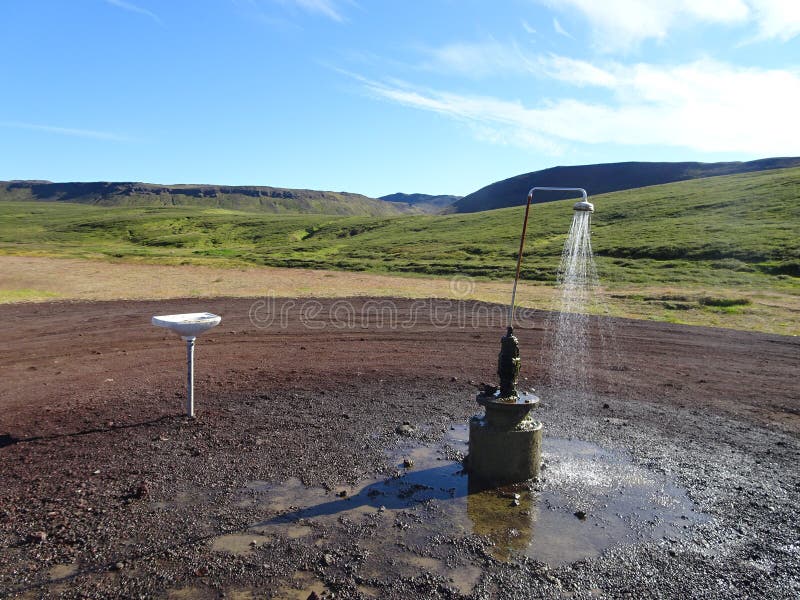 Mooi detail midden in het vulkanische gebied Hverarond stock foto
