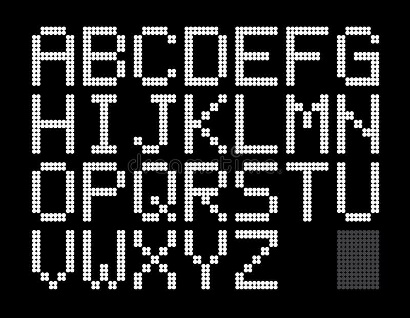 Digitaal pixel lettertype ontwerp. alfabet lettertype set. vector stock vector illustratie