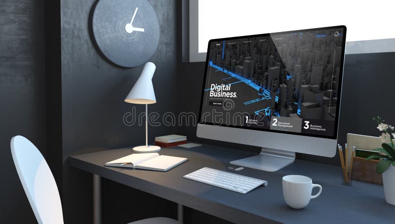 het digitale van de commerciële model marinedesktop vector illustratie het digitale van de commerciële model marinedesktop vector illustratie